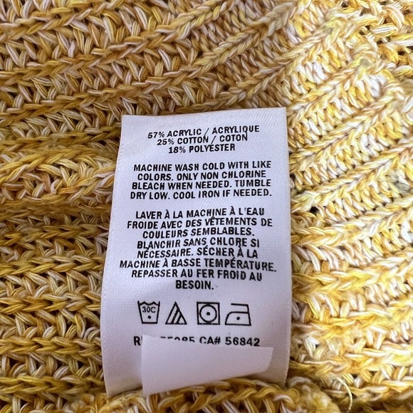 Express Womens Open Knit Back Crop Sweater Yellow, Sz M - Picture 9 of 10